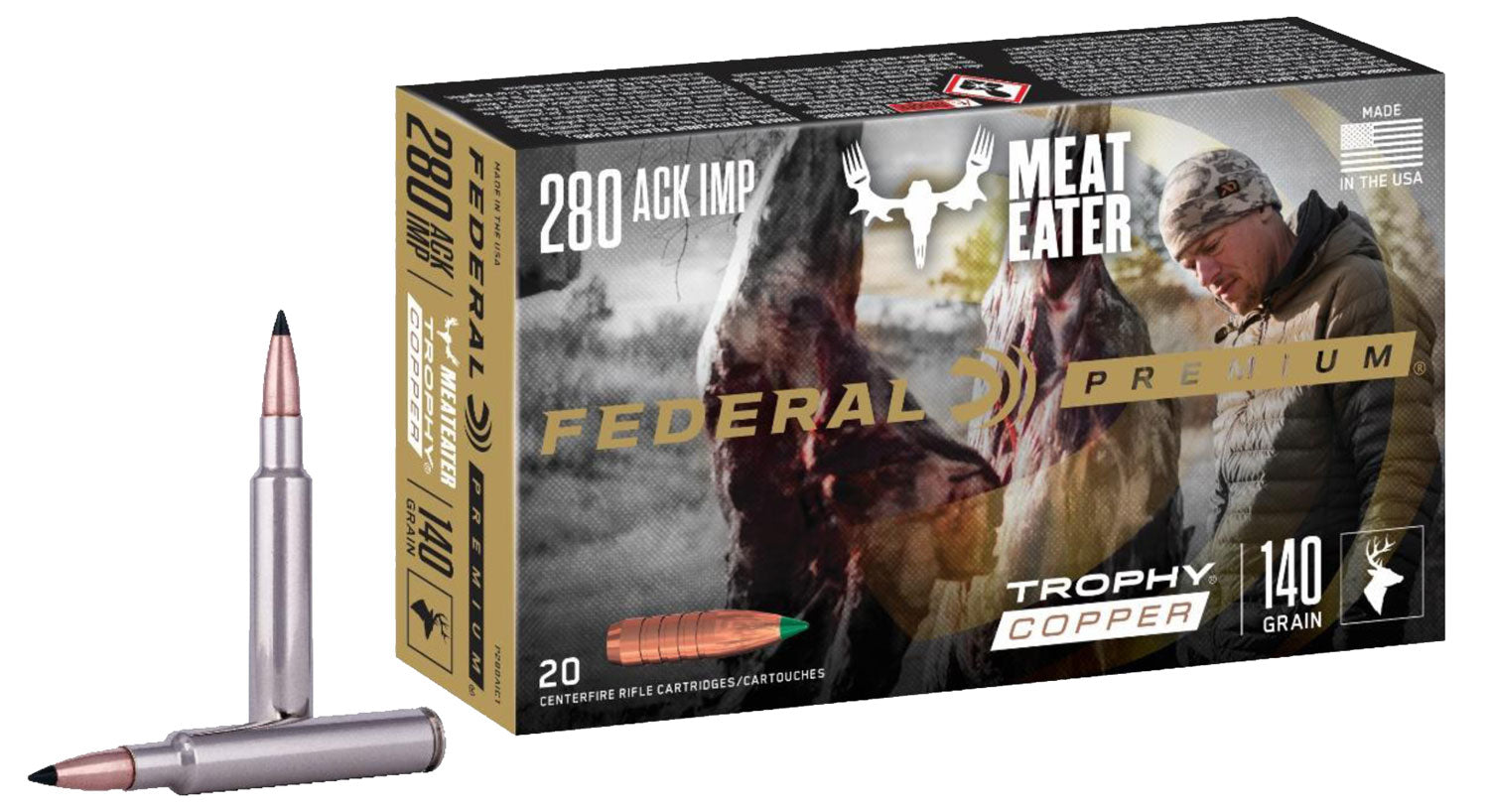 Federal Trophy Copper 280 Ackley Improved 140 Grain Ammo