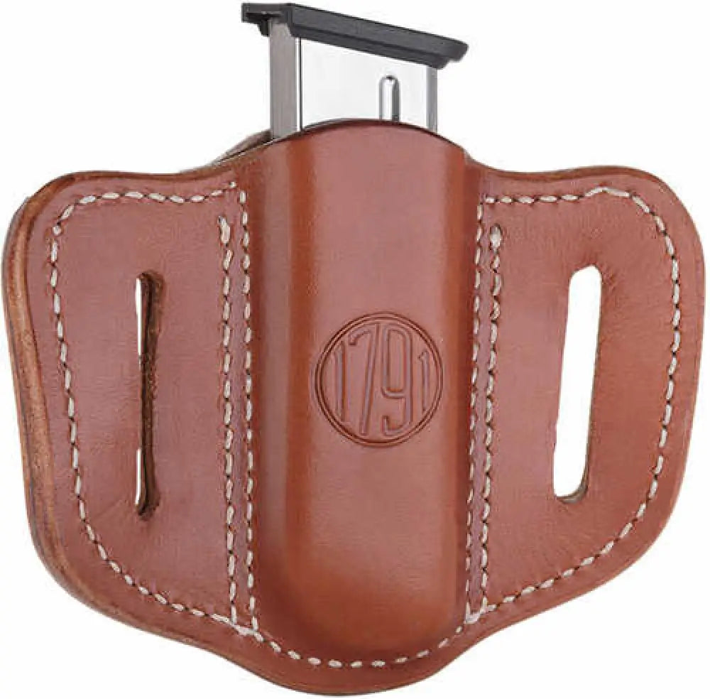 1791 Gunleather Single Stacked Magazine Pouch 1.1 Owb Ambidextrous Leather Classic Brown - Mag11cbra