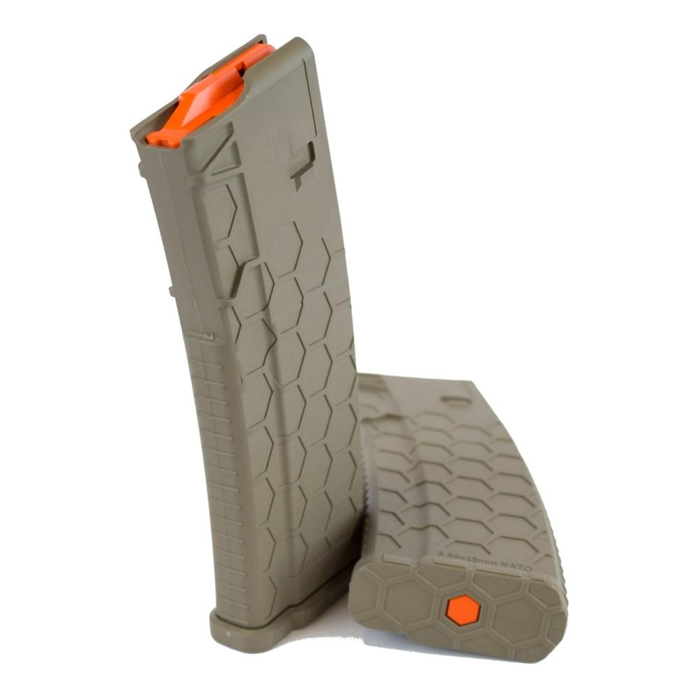 HEXMAG Rifle Magazines HEXMAG Sentry Hexmag Series 2 AR-15/M4/M16 Rifle Magazine FDE with Orange Follower 223/5.56x45mm 30 Round