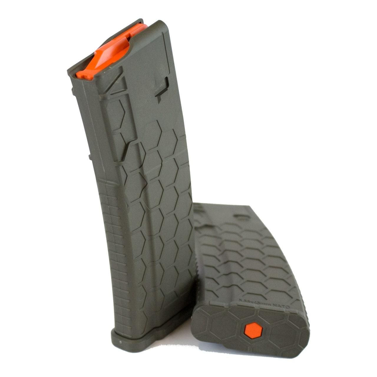 HEXMAG Rifle Magazines HEXMAG Sentry Hexmag Series 2 AR-15/M4/M16 Rifle Magazine OD Green with Orange Follower 223/5.56x45mm 30 Round