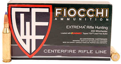 243 Winchester 20 Rounds Ammunition Fiocchi Ammo 80 Grain TSX