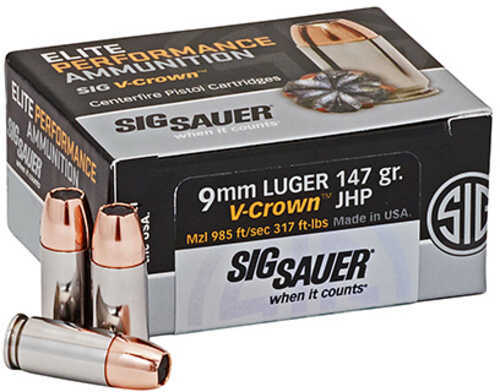 Sig Sauer Elite V-Crown 9mm Luger – Superior Performance Jacketed Hollow Point