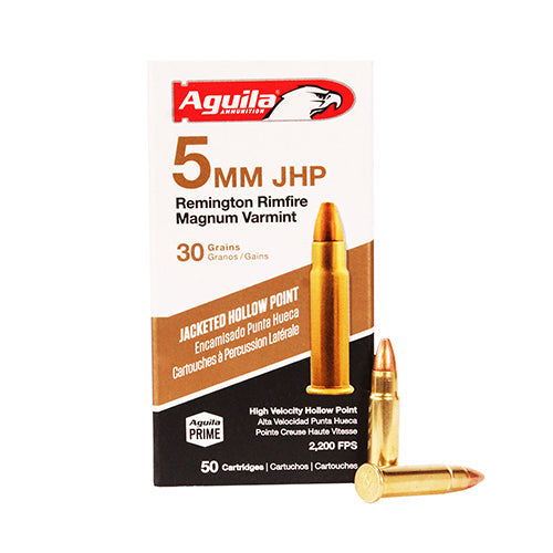 Aguila 5mm Remington Ammunition - 30 Grain Jacketed Hollow Point for Enhanced Accuracy