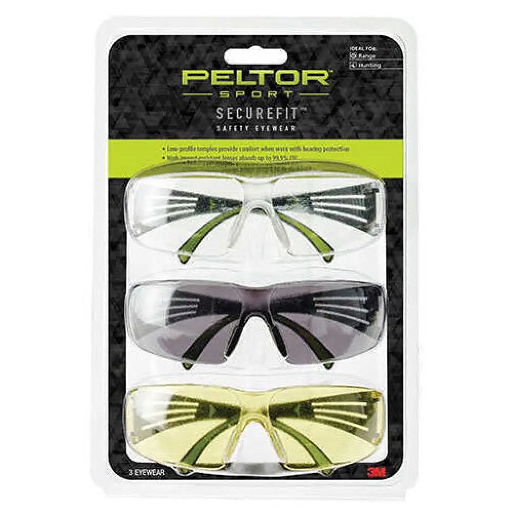 3m/peltor Securefit 400 Anti-fog Glasses Lightweight Amber/clear/gray Safety Eyewear 3-pack Sf400-p3pk-6