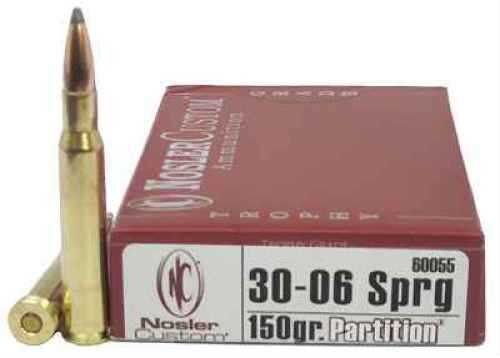 Nosler 150 Grain Partition 30-06 Springfield Ammo 20 Rounds