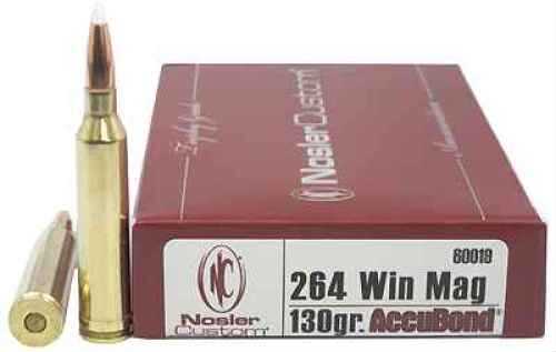 Nosler .264 Winchester Magnum 130 Grain AccuBond Ammunition 20 Rounds