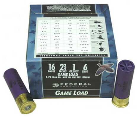 16 Gauge Federal Game Load Ammunition 25 Rounds 2 3/4 Inch