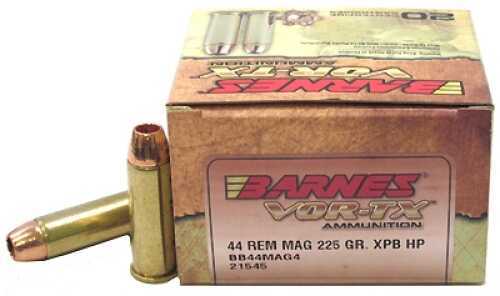Barnes VOR-TX 44 Rem Magnum Ammunition – 225 Grain Hollow Point Performance