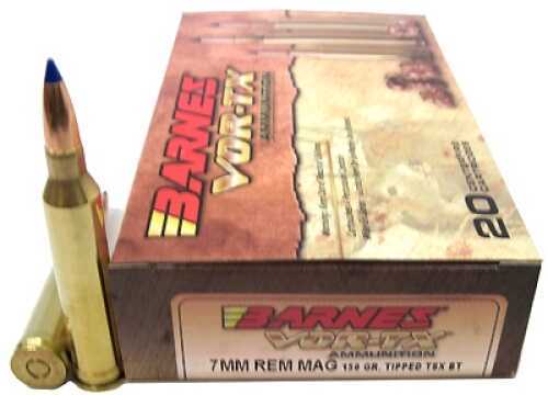Barnes 7mm Remington Magnum 150 Grain Tipped TSX Ammo, 20 Rounds