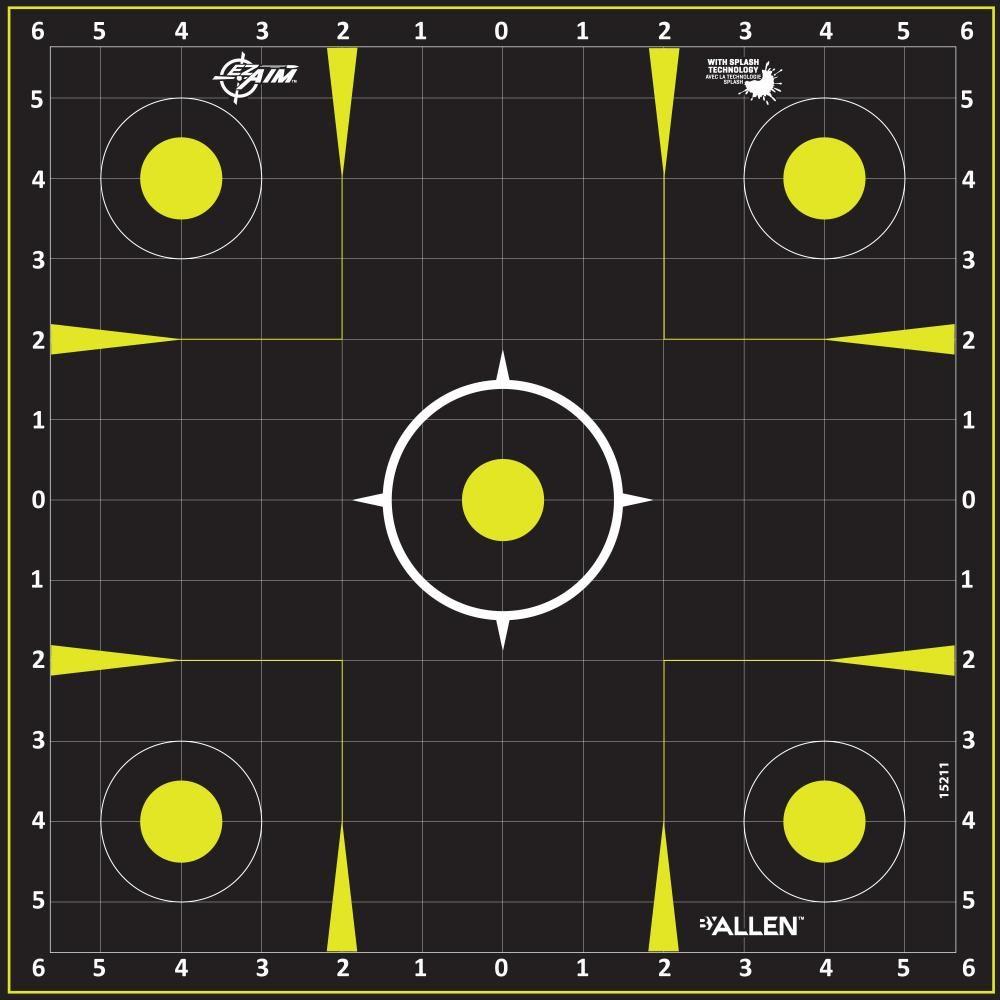 Allen Paper Targets Allen EZ Aim Non-Adhesive Splash Target 12.5" Black and Yellow 30 per Pad