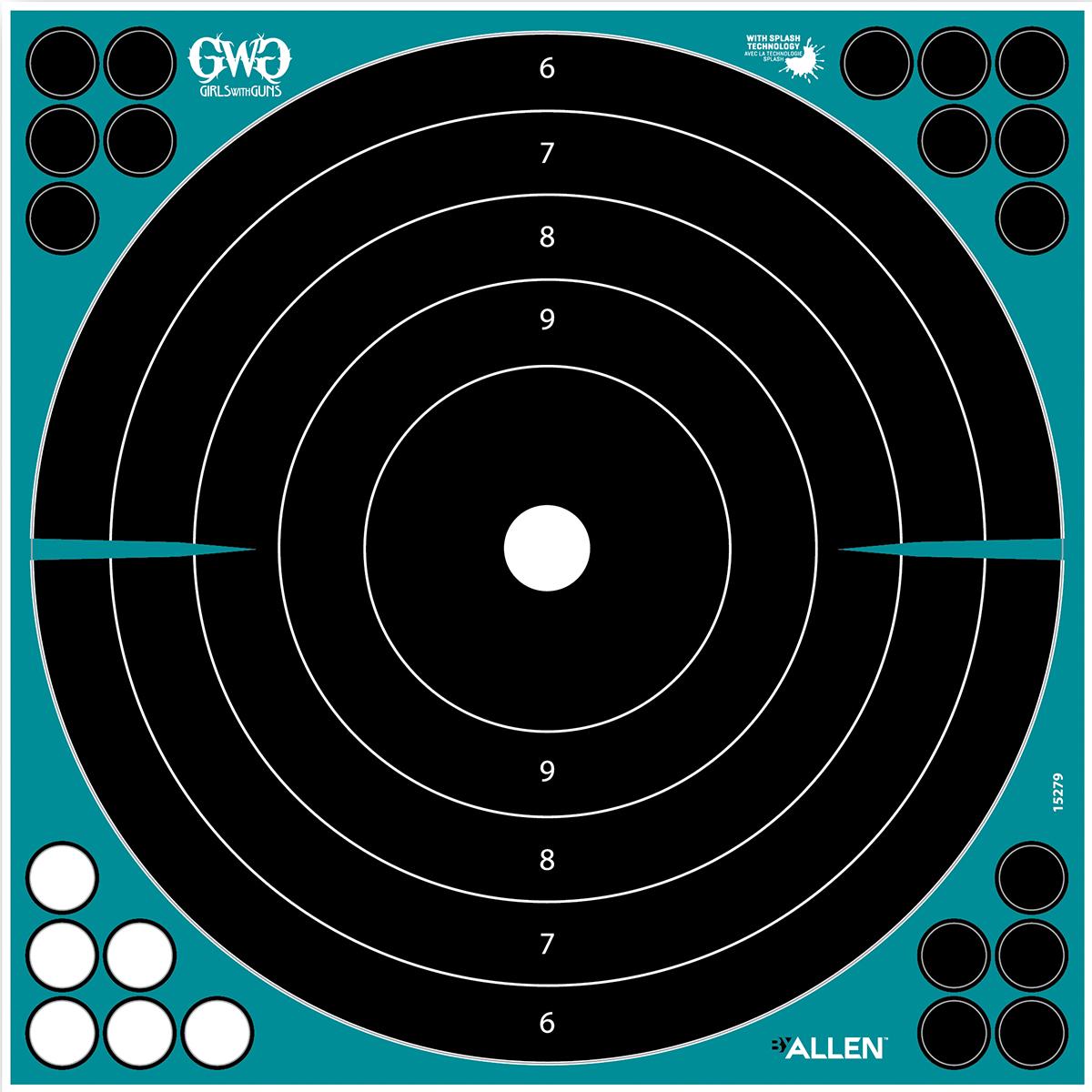 Allen Paper Targets Allen Girls with Guns Splash Adhesive Bullseye 12" - 5/ct
