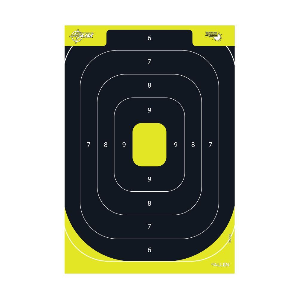 Allen Paper Targets Allen EZ Aim Splash Reactive Paper Target IPSC SiLeft Handouette 12.5"x18.25" Yellow and Black 30 per Pad