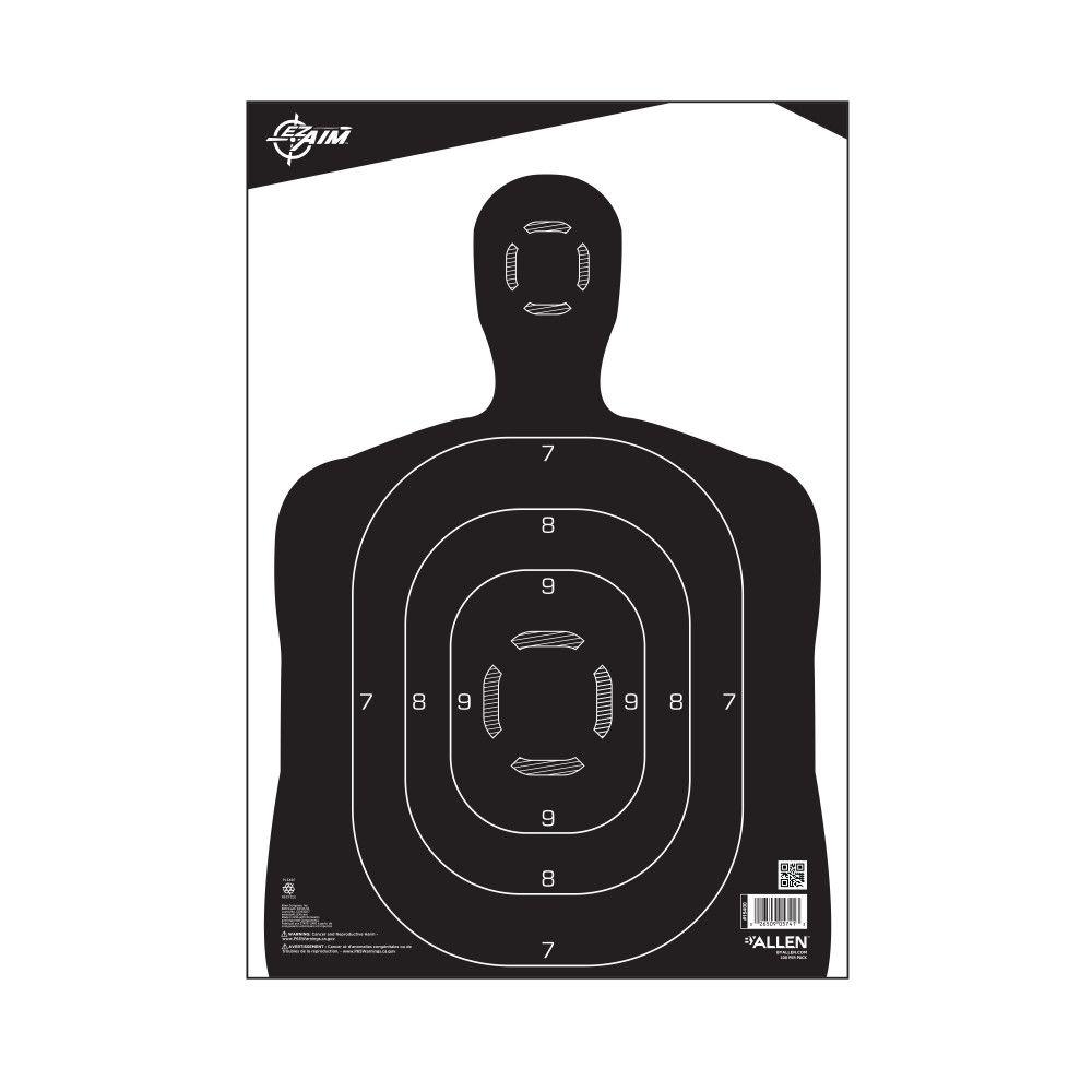 Allen Paper Targets Allen EZ-Aim SiLeft Handouette Paper Shooting Targets 12"W x 18"H Black 100/ct