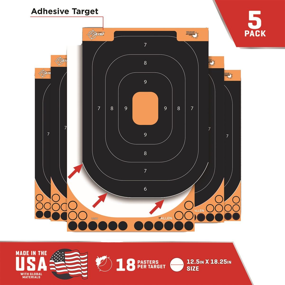 Allen Shooting|Paper Targets Allen Adhesive Splash Handgun Training Target 12x18" Orange and Black 5/ct