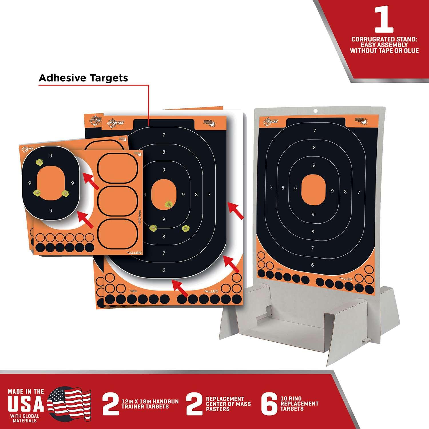 Allen Paper Targets Allen EZ Aim Adhesive Splash Handgun Training Kit 14x22" with Stand