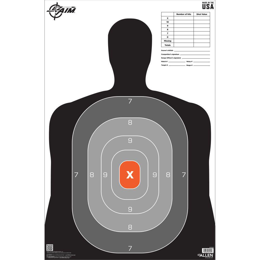 Allen Paper Targets Allen EZ Aim B27 Pro SiLeft Handouette Paper Target 23" x 35" 50/ct