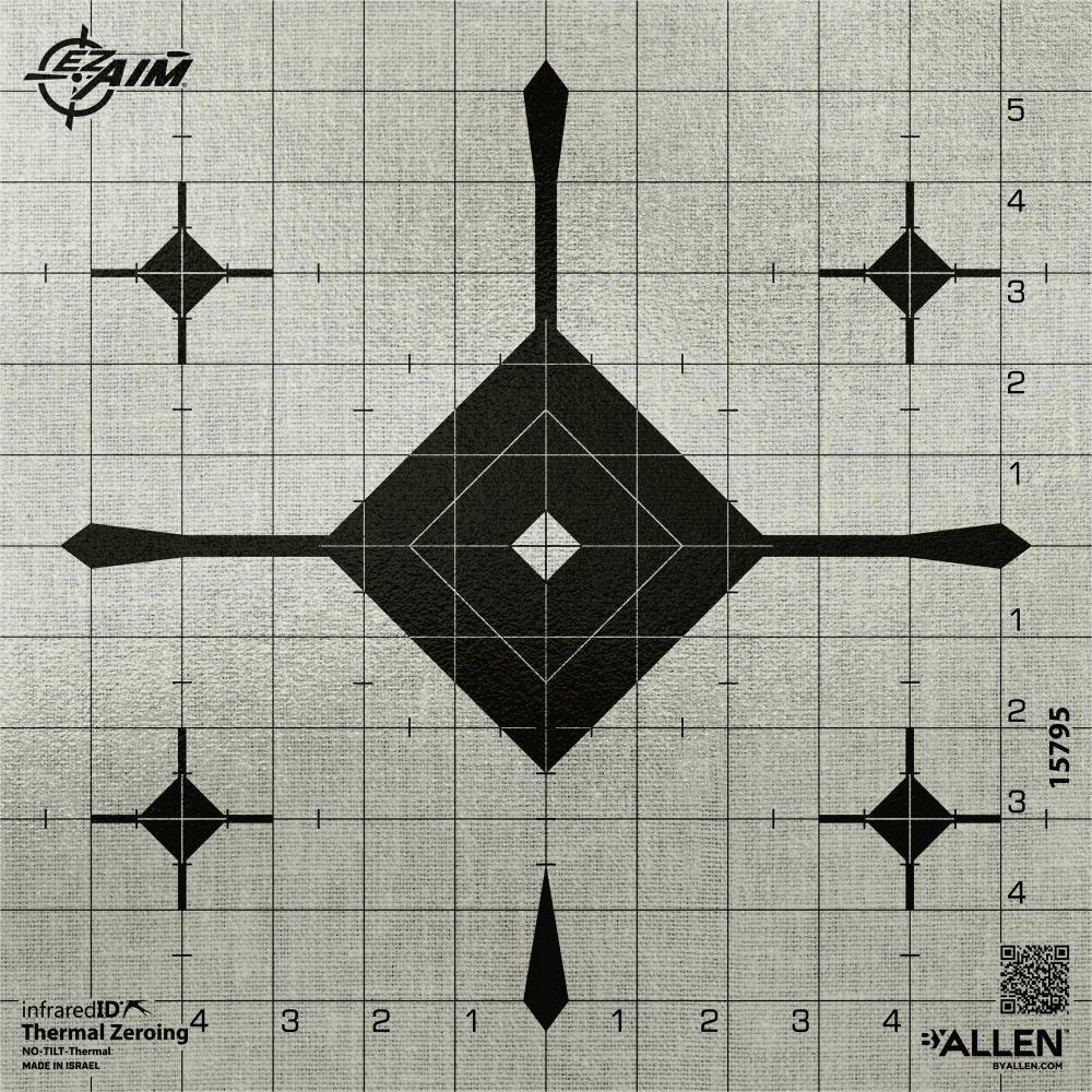Allen Paper Targets Allen EZ Aim Thermal ID Grid Bullseye Paper Target 12" x 12" - Gray