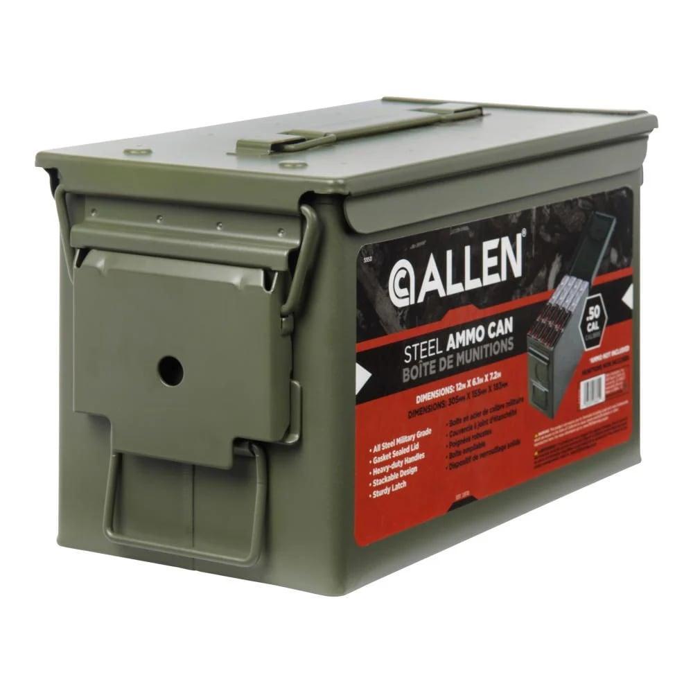 Allen Ammo Cans &amp; Dry Box Allen Steel Ammo Can 50 Cal OD Green