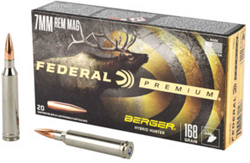 Federal Premium 7mm Rem Mag 168gr Hybrid Hunter Ammo 20 Rd