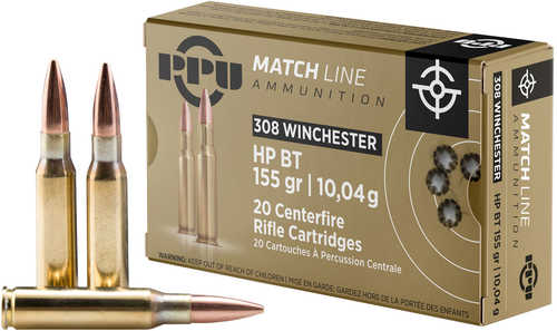 308 Win 155gr HPBT Prvi Partizan Match Ammo 20 Rounds