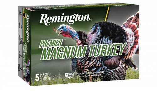 A box of Remington 12 Gauge 5 Rounds Ammunition, 3 2 oz Lead #6, features Remington branding and highlights that it contains 5 rounds. The packaging indicates the product is made in the USA.