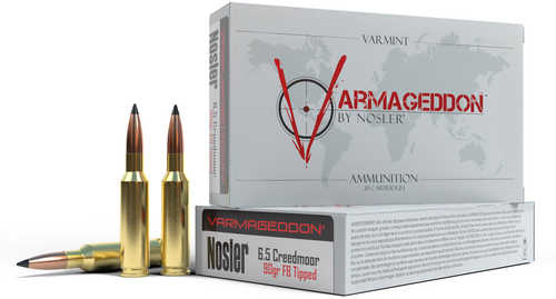 Nosler Varmageddon 6.5 Creedmoor 90 Grain Flat Base Tip Ammo, 20 Rounds