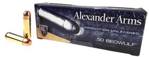 .50 Beowulf 350 Grain FMJ Ammo by Alexander Arms, 20 Rounds