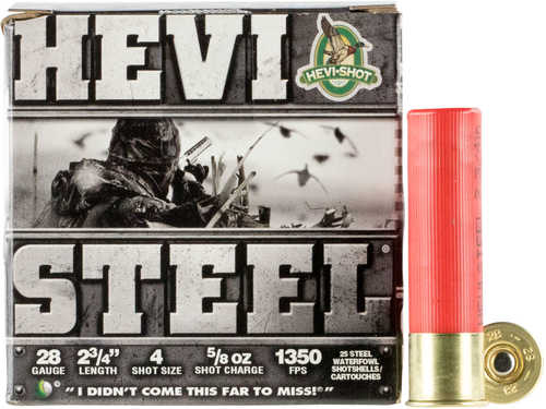 28 Gauge Hevi Shot Five Eighths Oz 4 25 Rounds Ammunition