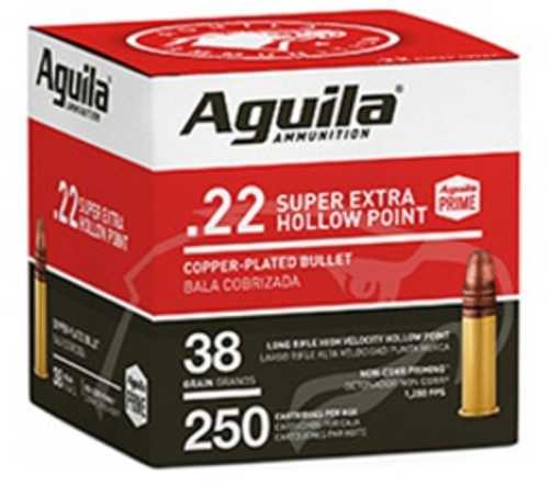 Aguila 22 Long Rifle Ammunition - 250 Rounds of High Velocity 38 Grain Hollow Point