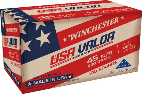 Winchester USA Valor 45 ACP 230 Grain FMJ – Reliable Full Metal Jacket Performance