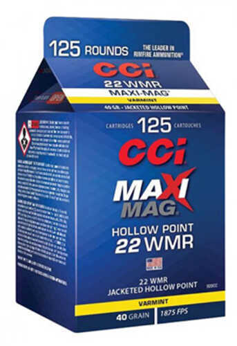 CCI Maxi-Mag 22 Winchester Magnum Rimfire Ammunition - 40 Grain Jacketed Hollow Point for Enhanced Range and Power