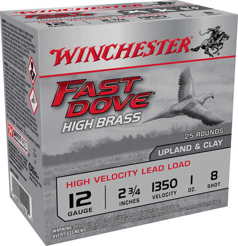 Winchester Fast Dove Clay High Brass 12 Gauge Ammo 25 Rnd