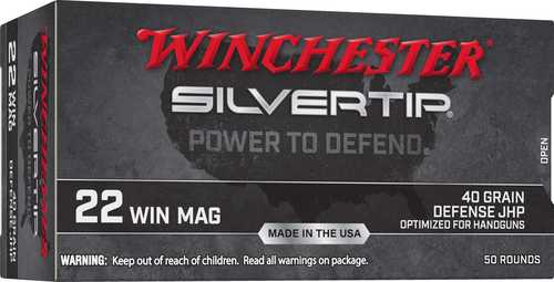 Winchester 22 Win Mag Rimfire 40 Grain Hollow Point Ammo - Reliable Performance with Silvertip Design