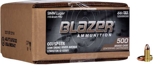 CCI Blazer Brass 9mm Luger Ammo – Reliable Reloadable Cases