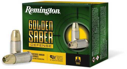 Remington Golden Saber Defense Ammunition – High Performance 9mm Luger Brass Jacketed Hollow Point