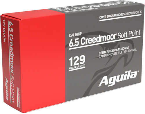 Aguila 6.5 Creedmoor 129 Grain Soft Point Ammo 20 Round Box