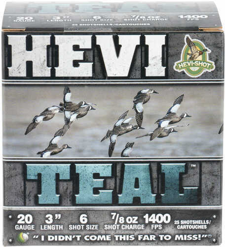 HEVI Shot Teal 20 Gauge 3 Inch 7 Eighth Ounce 6 Shot Ammo
