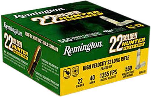 Remington 22 LR 40 Gr Plated Hollow Point Ammo - Bulk Pack of 550 Rounds