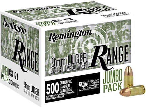 Remington Range Jumbo Pack 9mm Luger Ammo – Reliable Full Metal Jacket Performance
