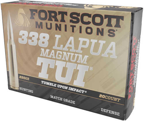 Fort Scott Munitions 338 Lapua Mag TUI 250 Grain Solid Copper