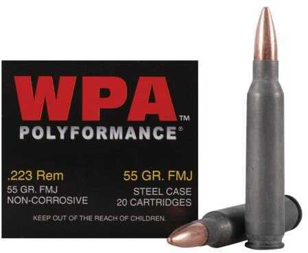 Wolf Performance 223 Remington 55 Grain FMJ Ammo 20 Rounds