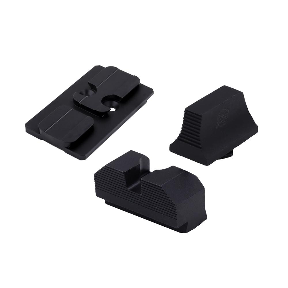 Xs Sight Systems Handgun Sights Xs Sight Systems  XS Sights Glock MOS Optic Mount Bundle for Glock ACRO Non Tritium Black