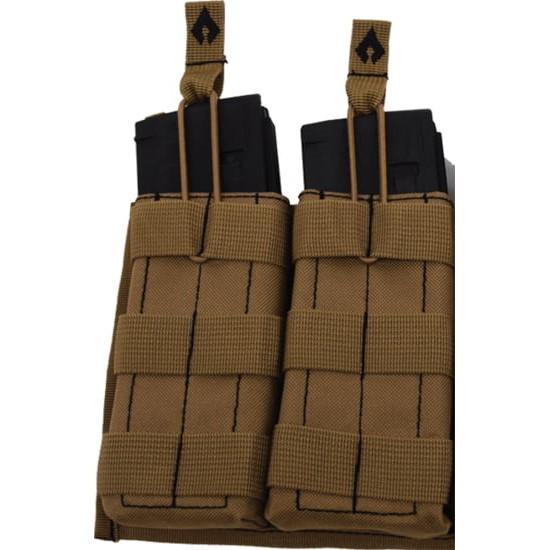 Advance Warrior Solutions Pouches|Magazine Holsters Advance Warrior Solutions Advance Warrior Solutions Open Top Double Mag Pouch Tan