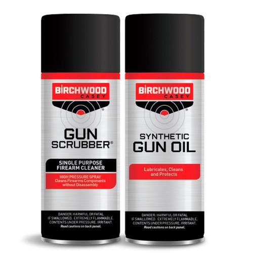 Birchwood Casey Gun Oils &amp; Gun Cleaning Solvents Birchwood Casey Birchwood Casey Gun Scrubber & Synthetic Gun Oil Combo Pack 1.25 fl oz Each