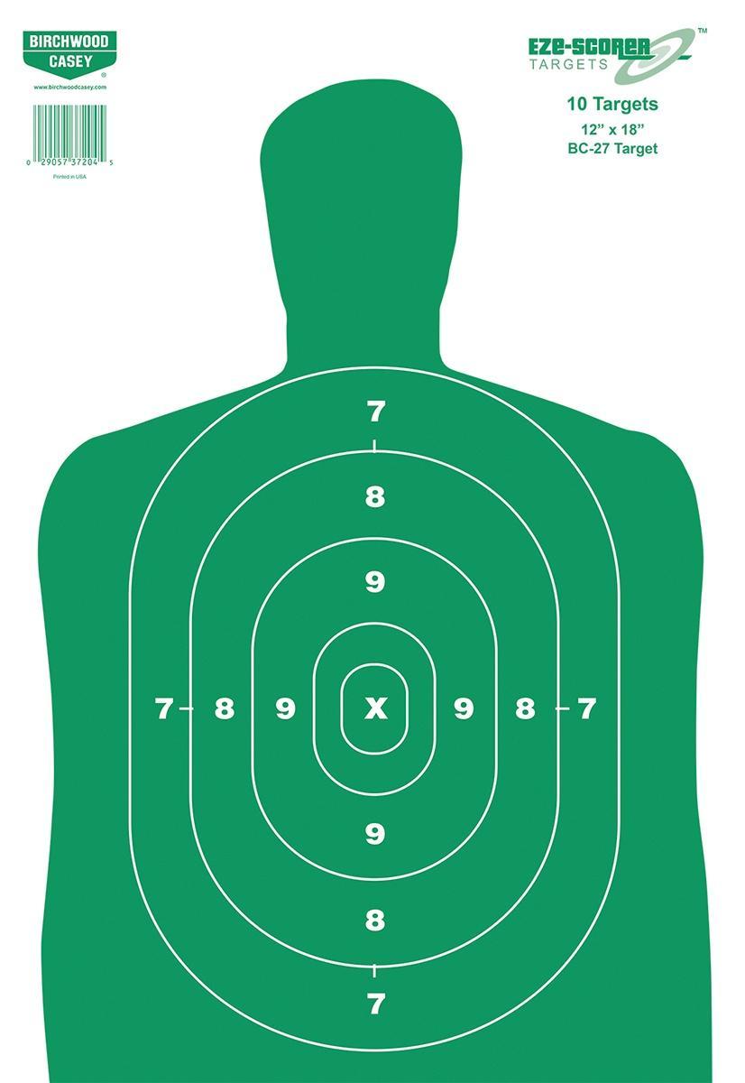 Birchwood Casey Paper Targets Birchwood Casey Birchwood Casey Eze-Scorer Targets BC27 Green 12"x18" 10/Pack