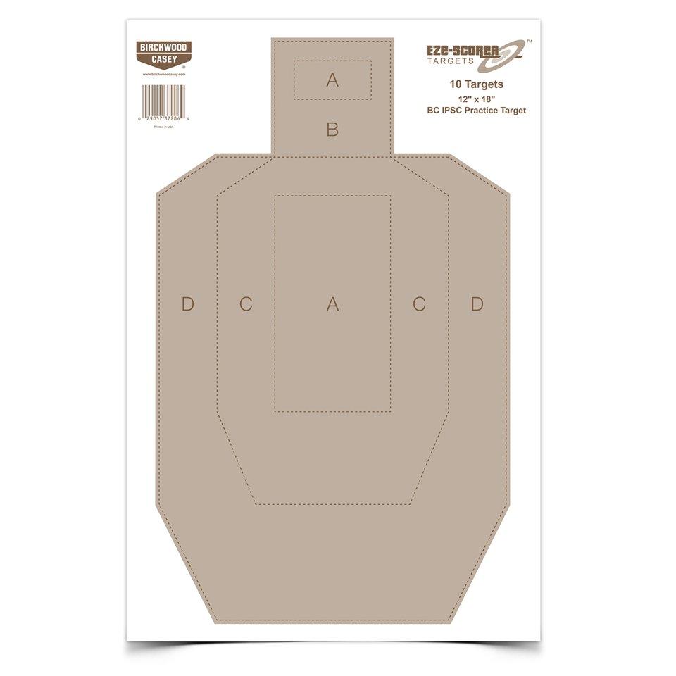 Birchwood Casey Paper Targets Birchwood Casey Birchwood Casey Eze-Scorer BC-IPSC Practice Paper Target - 12"x18"10 Pack