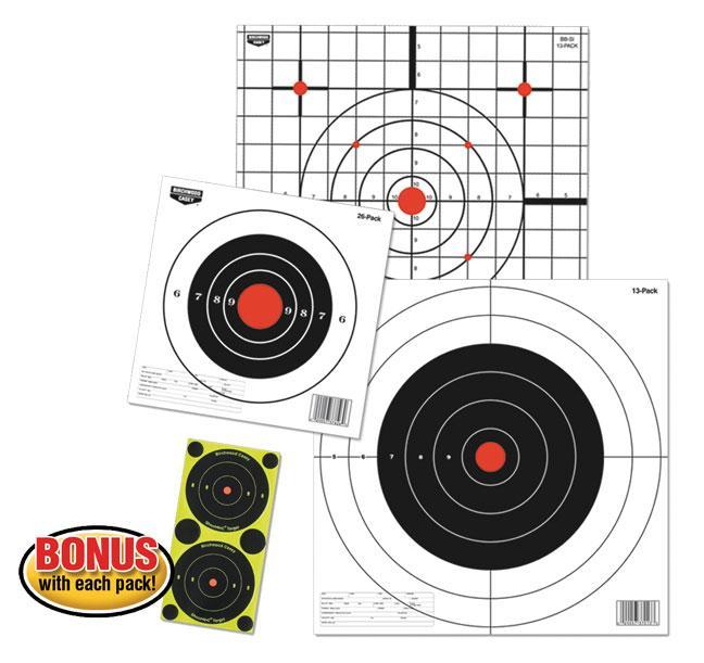 Birchwood Casey Paper Targets Birchwood Casey Birchwood Casey Eze-Scorer Targets 8" Round Bull's-Eye Targets 26/Pack