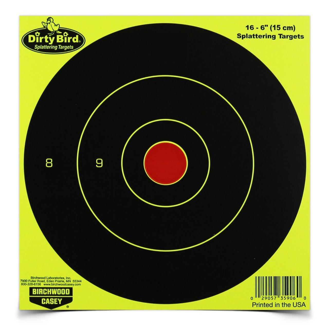 Birchwood Casey Targets|Paper Targets Birchwood Casey Birchwood Casey Dirty Bird 6" Yellow Bull's Eye Targets 100/ct