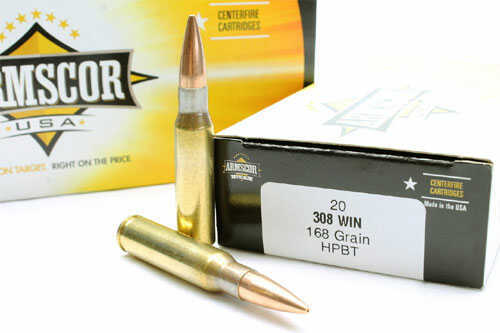 308 Winchester Armscor 168Gr HPBT Ammunition 20 Rounds