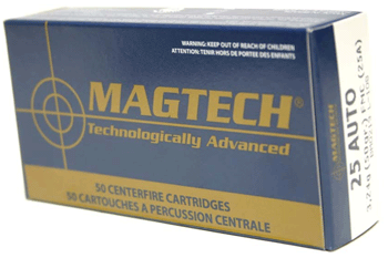 MagTech 25 ACP Ammunition – High Quality 50 Grain Full Metal Jacket